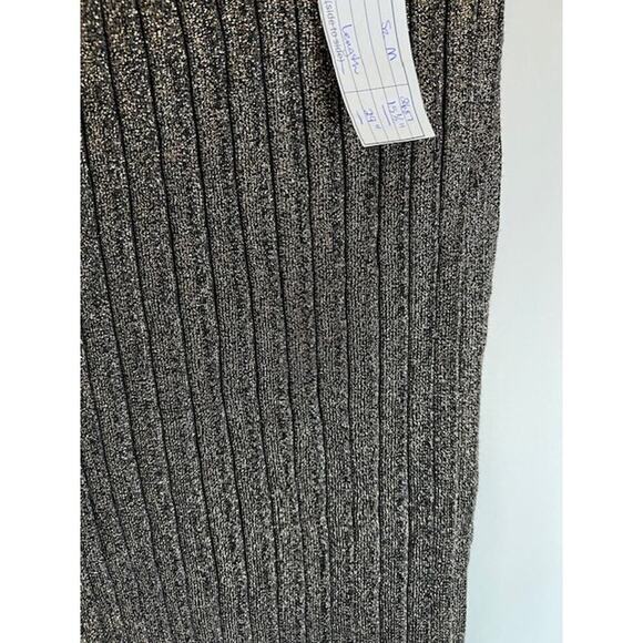 NWT Tahari Black Shimmer Metallic Pleated Midi Skirt Size M - Picture 4 of 9